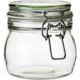 Turuncu Cam Kavanoz 0,5 Lt, Kilitli, Contalı, 11 cm Çap, 10.5 cm Yükseklik - Altın