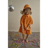 Turuncu Candy Summer Biyeli Şapkalı Tulum 1-2 Yaş