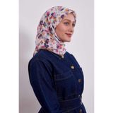 Turuncu Çiçek Desen Soft Eşarp