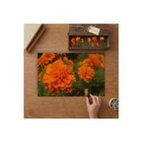Turuncu Çiçekler Tasarımı 240 Parça Ahşap Puzzle Ahşap Kutuda MPY60450