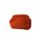 Turuncu El Yapımı Örgü Çanta, Tığ İşi Clutch Çanta
