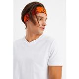 Turuncu Erkek Pamuklu Penye, Kaymaz, Terletmez, Ultra Hafif, Spor Saç Bandı Bandana