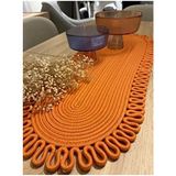 Turuncu Galaxy Doğal Jüt, Desenli, Hasır, Amerikan Servis, Masa, Sehpa Örtüsü Runner. 30X80 - 30 x 80