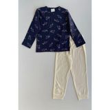 Turuncu Gardrop Balık Desen Erkek Çocuk Pijama Takımı - Lacivert - 7 - 8 Yaş
