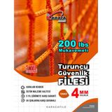 Turuncu Güvenlik File 2.5 M Yükseklik | Metreyle Kesim | 4 mm Ip, 5x5 cm Göz Aralığı + Montaj Aparatları - 2.5x5 m