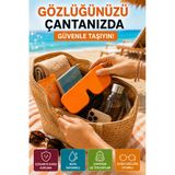 Turuncu Katlanabilir Silikon Gözlük Kılıfı Suya Dayanıklı Esnek Koruyucu Güneş Ve Numaralı Gözlük Kılıfı