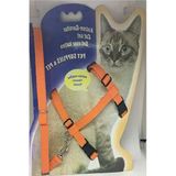 Turuncu Kedi Göğüs Tasması Ve Gezdirme Seti, No: 110