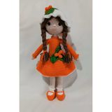Turuncu Kokina Çiçeği Bebek Amigurumi Organik Oyuncak