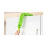 Turuncu Koli Mikrofiber Bükülebilen Toz Tüy Alma Temizleme Aparatı Fırçası Sopası - Yeşil