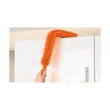 Turuncu Koli Mikrofiber Bükülebilen Toz Tüy Alma Temizleme Aparatı Fırçası Sopası