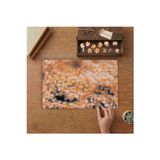 Turuncu Küçük Çiçekler Tasarımı 240 Parça Ahşap Puzzle Ahşap Kutuda MP00261