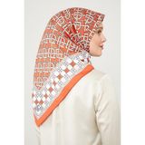 Turuncu LVD Baskılı Trend Twill Eşarp