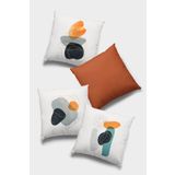 Turuncu Modern Çift Taraflı 4'lü Set Kırlent Kılıfı 4KR054