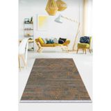 Turuncu Modern Dokuma Pamuk Taban Kaymaz Kilim Klm046