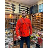Turuncu Orman Desenli Uzun Kollu Yuvarlak Yaka Sweatshırt - 2XL - Turuncu Kamuflaj