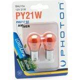 Turuncu Photon Minyatür Serisi PY21W PH5717 B2 2 Adet Ampul Ekonomik ve Güvenilir Performans - Beyaz