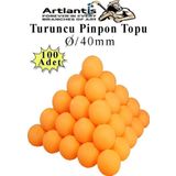 Turuncu Pinpon Topu 100 Adet Masa Tenis Topu Evcil Hayvan Kedi Oyuncağı Okul Sınıf Etkinlik Deney Topu