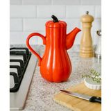 Turuncu Porselen 1000 ml Yağdanlık Bal Kabak Model Yağlıl