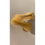 Turuncu Renk Kurdele Model Gold Pens Kıskaçlı 2'li Saç Tokası Handmade El Yapımı Epoksi Hediyelik