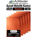 Turuncu Renkli 35X50 Metalik Aynalı Fon Kartonu 5 Adet 1 Paket Artmaster Metalik Aynalı Fon Kartonu - Standart