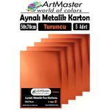 Turuncu Renkli 50X70 Metalik Aynalı Fon Kartonu 5 Adet 1 Paket Artmaster Metalik Aynalı Fon Kartonu