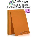 Turuncu Renkli Mukavva 35X50 Cm 10 Adet 1 Paket Renkli Sert Karton 1.0 Mm Anasınıfı Hobi Etkinlik Okul Öncesi Elişi