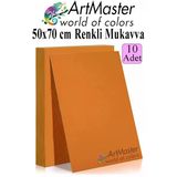 Turuncu Renkli Mukavva 50X70 Cm 10 Adet 1 Paket Renkli Sert Karton 1.0 Mm Anasınıfı Hobi Etkinlik Okul Öncesi Elişi