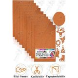 Turuncu Simli Karton A4 20X30 cm 10 Lu 1 Paket Simli Fon Kartonu Parıltılı Kağıt Anasınıfı Kreş Etkinlik Proje - Standart