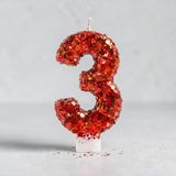 Turuncu Simli Pasta Mumu Doğum günü mum 1 yaş (3)