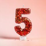 Turuncu Simli Pasta Mumu Doğum günü mum 1 yaş (5)