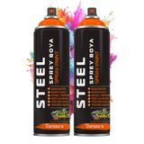 Turuncu Sprey Boya 200 ml 2 Adet Hızlı Kuruyan Profesyonel Ahşap Plastik Demir Metal Cam Porselen Duvar Renkli