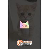 Turuncu Sticker Araç Ayna Kedi Sticker Etiket ( 1 adet ) 2,5x2 cm – Araç – Motor – Laptop - Kask Etiket Sticker - Çok Renkli