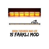 Turuncu Tepe Çakar Bar LED 90CM 12-24V Off Road Çekici Traktör Ikaz Lambası Çakar 17 Modlu