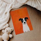 Turuncu Zeminli Köpek Çocuk Odası Duvar Posteri Çerçeveli Tablo Duvar Dekorasyonu - 30 x 40 - Çerçevesiz Poster