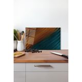 Turuncudan Yeşile Soyut Cam Kesme Tahtası, Silikon Ayaklı, Isıya Kırılmaya Dayanıklı, Sunum Tablas - 30 x 45 cm