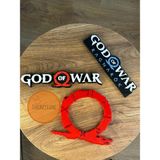Turuncuhane God Of War Kratos Ragnarok Logo 3 Adet 17 cm Dekoratif Oyun Odası Duvar ve Masa Süsü
