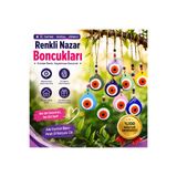 Turuncum Asmalı 10 Adet Nazar Boncuğu - Bahçe - Balkon - Duvar - Ağaç Süsü - Karışık Renk Arka Boyalı El Yapımı