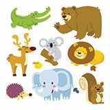 Tusador SHA02 Sevimli Hayvanlar Alemi Duvar Sticker