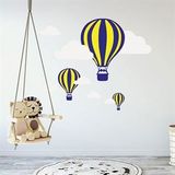 Tusador TILKI/74822 Tilki Dünyası Uçan Balon Sarı Lacivert Taraftar Bebek ve Çocuk Odası Sticker