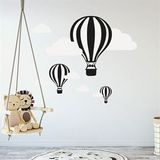Tusador TILKI/74824 Tilki Dünyası Uçan Balonlar Siyah Beyaz Taraftar Bebek ve Çocuk Odası Sticker