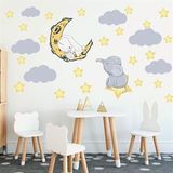 Tusador TILKI/76230 Tilki Dünyası Sarı ve Gri Konseptli Ay Dede Çocuk Odası Sticker