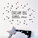 Tusador TILKI/76303 Tilki Dünyası Dream Big Little One Siyah Bebek ve Çocuk Odası Sticker