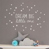 Tusador TILKI/76304 Tilki Dünyası Dream Big Little One Beyaz Bebek ve Çocuk Odası Sticker