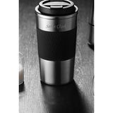 Tusah 304 Pazlanmaz Çelik 500 ml Kaydırmaz Lastikli Termos Bardak Mug Isme Özel - Metal
