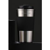 Tusah 304 Pazlanmaz Çelik 500 Ml Kaydırmaz Lastikli Termos Bardak Mug Isme Özel Tek Ebat Metalik