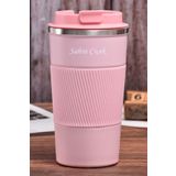 Tusah 304 Pazlanmaz Çelik 500 Ml Kaydırmaz Lastikli Termos Bardak Mug Isme Özel Tek Ebat Pembe