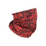 Tusah Bandana Boyunluk, Polyester, Geometrik Desen, Kırmızı-Siyah, Unisex Spor Boyun Isıtıcı