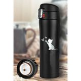 Tusah Kedi Kelebek Desenli Çelik Termos Mug 450 ml