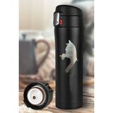 Tusah Kedi Keyif Desenli Çelik Termos Mug 450 ml