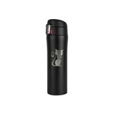 Tusah Kedi Pap Desenli Çelik Termos Mug 450 Ml Tek Ebat Siyah